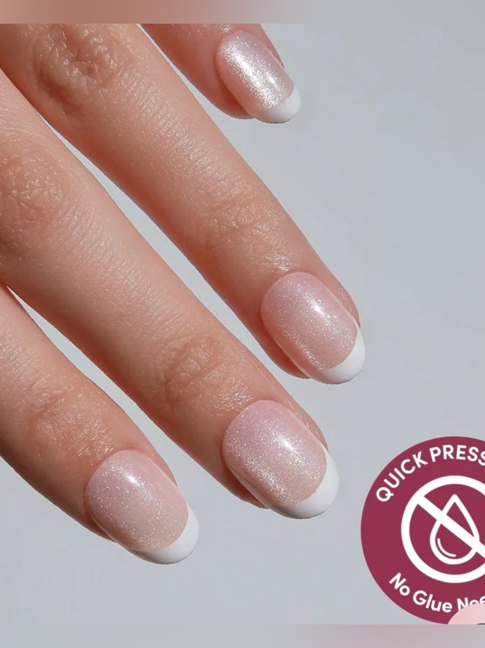 Glamnetic No glue press on nails- Velvet French